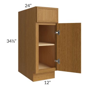 Township Rift Oak 12" Full Height Door Base Cabinet