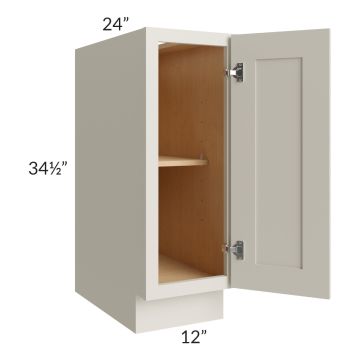 Asheville Cloud Shaker 12" Full Height Door Base Cabinet