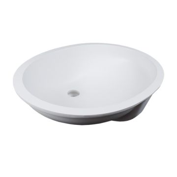 Solid Surface Oval Undermount Bathroom Sink - Fits 21" Minimum Cabinet Size