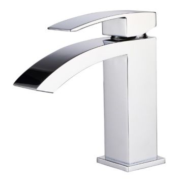 Chrome Single Handle Bathroom Faucet  6-3/10" x 6-2/3"