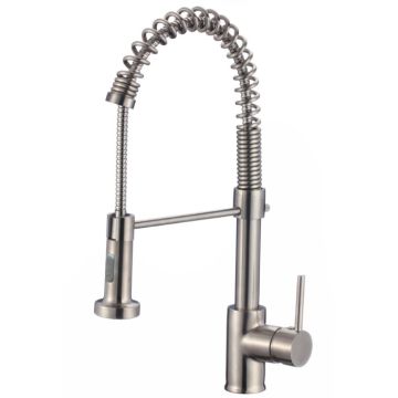Brushed Nickel Pull Down Kitchen Faucet 8-1/16" x 16-15/16"
