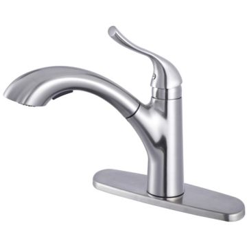 Brushed Nickel Pull Out Kitchen Faucet 8-11/16" x 10-1/16"