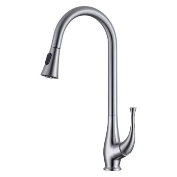 Brushed Nickel Pull Down Kitchen Faucet 10-13/16" x 19-1/4"