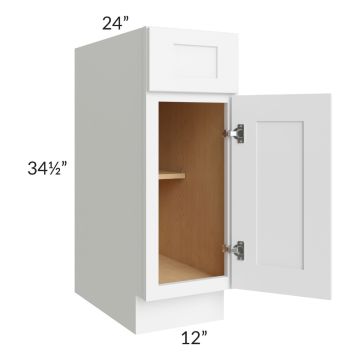 Brilliant White Shaker 12" Base Cabinet