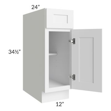 Frosted White Shaker 12" Base Cabinet